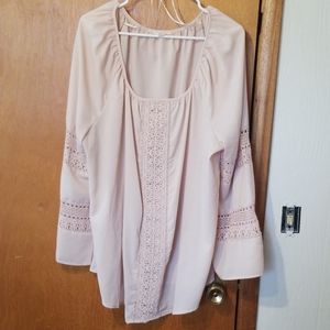 Blush pink chiffon blouse